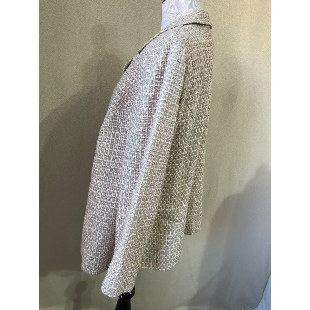 Courtenay Vintage Tan Thread Weaved Long Sleeve 3-Button Front Blazer Jacket - Picture 8 of 10